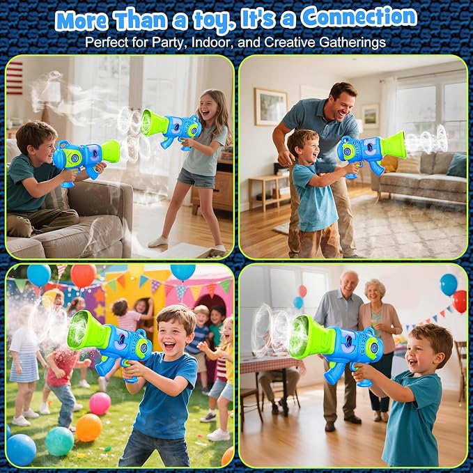 Fart Gun Toy for kids: Fart Blaster with Real Fog Rings, 2 Scents, 2 Sound Effects & Color-Changing Lights, Anti-Backflow Design for Boy, Girl, Funny Prank Gift for Easter Birthday and Party Fun