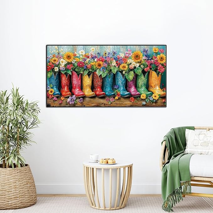 Bimkole Boots Puzzles for Adults 1000 Pieces, Flower Paper Jigsaw Puzzle 1000 Pieces - Fun and Challenging Family Decoration Puzzle Great Gift Idea, Finished Size is 31.5 x 16.14 in