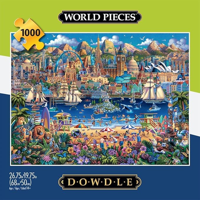 Buffalo Games - Dowdle - World Pieces - 1000 Piece Jigsaw Puzzle for Adults -Challenging Puzzle Perfect for Game Nights - Finished Size is 26.75 x 19.75