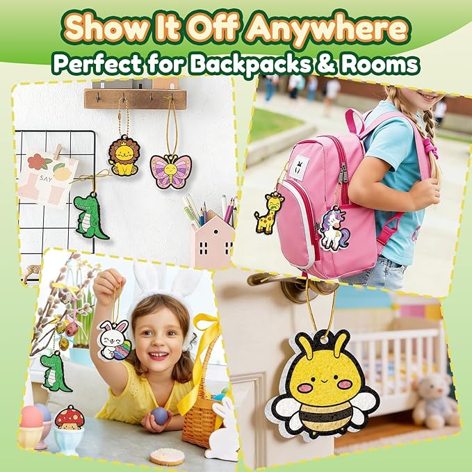 ZOOI Gifts for Kids Magic Puffs Animals, Crafts for Kids Ages 4-8, 3D Art Kit DIY Color Inflate Activity, 19 Mess-Free Paint by Number Craft for Kids, Travel Creative Gift for Girls Boys Ages 3-12