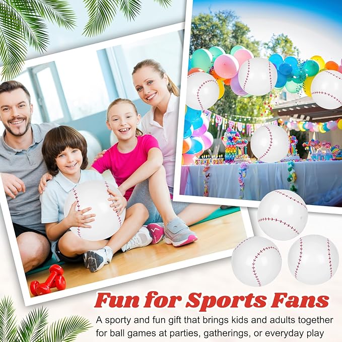 Mototo 50 Pack Inflatable Beach Balls 16 Inch Giant Blow up Inflatable Balls Bulk for Summer Swimming Pool Beach Game Goodie Bag Super Bowl Theme Sport Event Birthday Party Favor