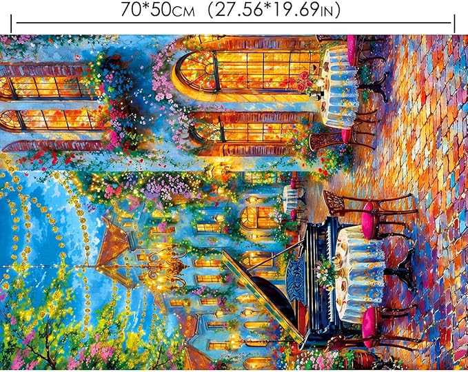 ChalzidarJigsaw Puzzles for Adults 1000 Pieces, Impossible Difficult Hard Fun 1000 Piece Jigsaw Puzzles for Adults-1:1 Poster-Romantic Piano