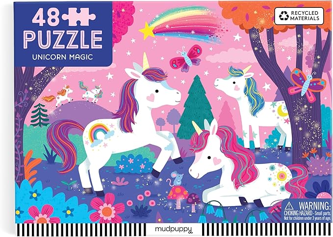 Mudpuppy Unicorn Magic – 48 Piece Puzzle with Colorful and Fun Illustrations of Unicorns for Children Ages 3 and Up