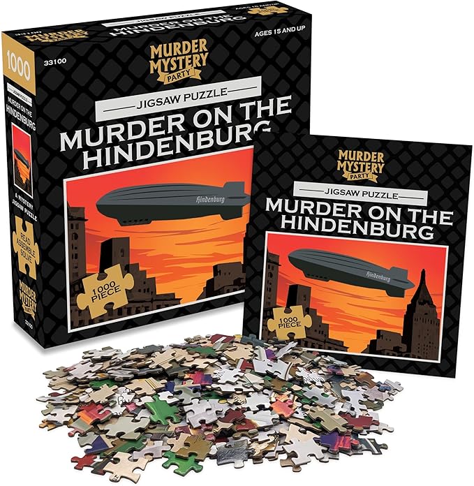 Murder Mystery Party, Classic Mystery Jigsaw Puzzle, Murder on The Hindenburg, 1,000 Piece Jigsaw Puzzle