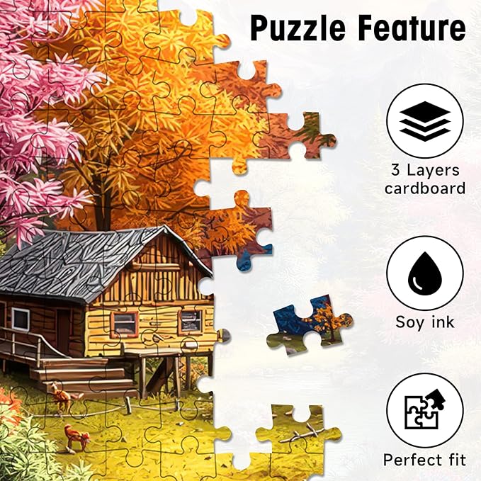 500 Piece Puzzles for Adults, World in a Bottle Landscape Fall Scenery Jigsaw Puzzle, Cardboard Puzzle with Letters on Back for Game Nights & Home Decor, 15×20 Inch