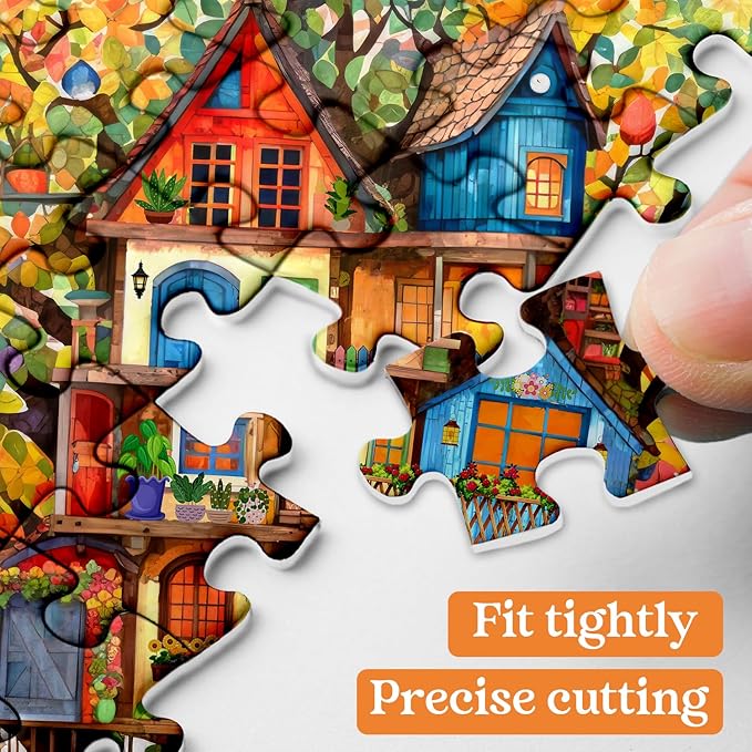 Tree House Puzzles for Adults 1000 Pieces, Fantasy Tree of Life Jigsaw Puzzles, Plant Challenging Hard Puzzles as Nature Decor