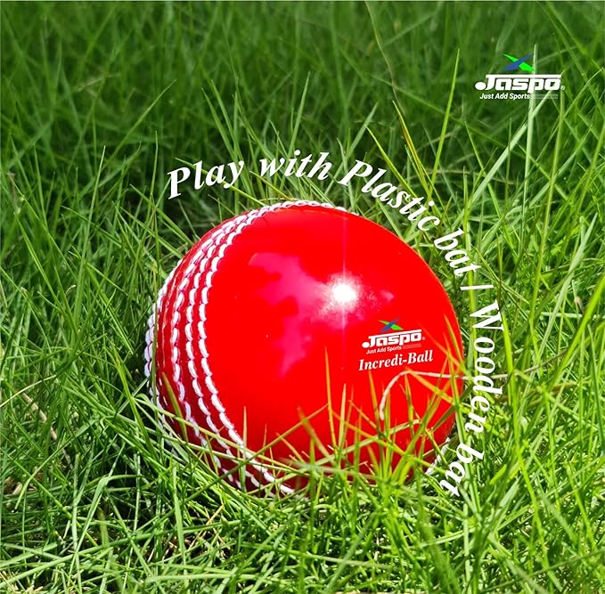 jaspo Incrediball Soft T20 Cricket Training Ball Quantity-1 Indoor Outdoor Play and Cricket Practice 229 Cm Circumference, PVC Material, Colour-Red