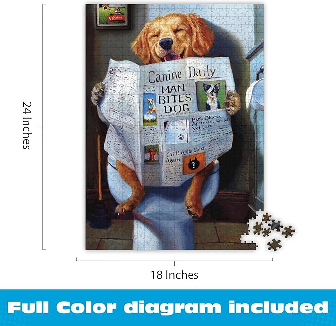 Buffalo Games - Dog Gone Funny - A Dog's Life - Lucia Heffernan - 750 Piece Jigsaw Puzzle for Adults - Challenging and Funny Puzzle Perfect for Game Nights - Finished Size 24.00 x 18.00