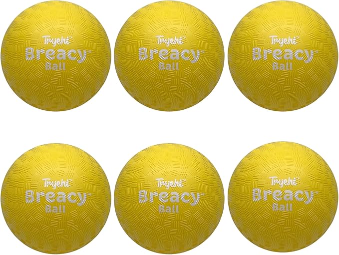 Self Inflating Ball 5", Rubber New Feel Breacy Ball, Hi Bouncy, Never Need Pump, Neon Yellow, Playground, Handball, Dodgeballs, Picnic and School Play in and Outdoor
