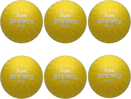 Self Inflating Ball 5", Rubber New Feel Breacy Ball, Hi Bouncy, Never Need Pump, Neon Yellow, Playground, Handball, Dodgeballs, Picnic and School Play in and Outdoor