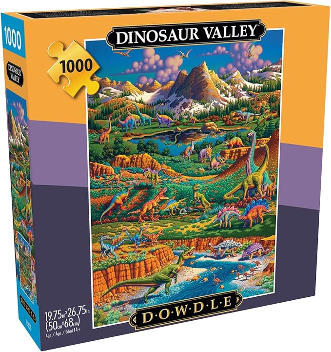Buffalo Games - Eric Dowdle - Dinosaur Valley - 1000 Piece Puzzle - Challenging Puzzle Perfect for Game Nights - Finished Size is 26.75 x 19.75