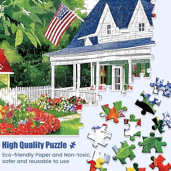 1000 Piece Puzzle for Adults, Beautiful Garden Scene Puzzles, Birds and Flowers Jigsaw Puzzles 1000 Pieces,Fun Landscape Puzzle for Adults Kids Seniors,Challenging Family Game Great Gift Idea,28*20 in