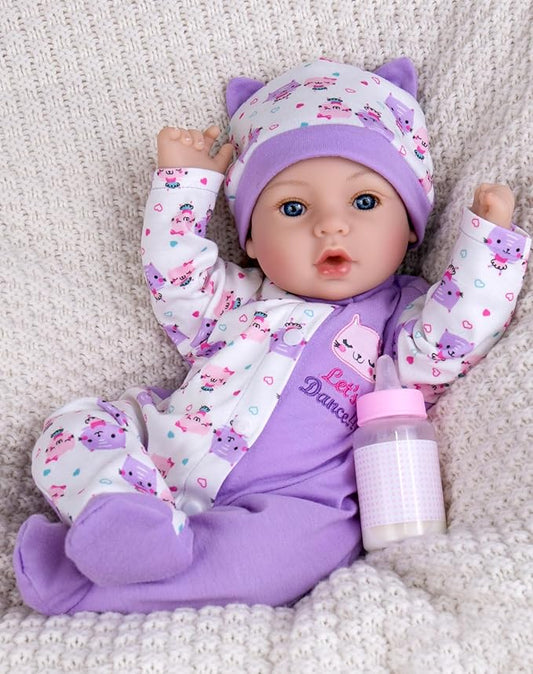 Aori Reborn Baby Dolls- 18'' Realistic Newborn Baby Doll with Feeding Set & Birth Certificate - Lifelike Real Life Baby Dolls for Role Play, Gift for Kids Ages 3+, Pre-Parents, Grand-Parents