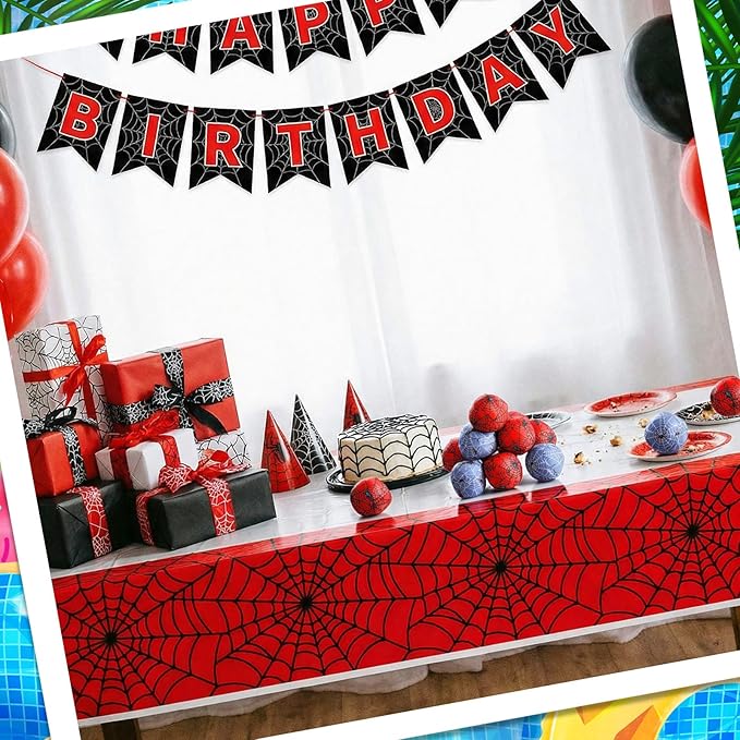 24 Pack Spider Web Party Favors Swimming Pool Balls 2 Inch Reusable Water Balls Bulks Red Blue Cartoon Pool Toys for Kids Beach Party Supplies