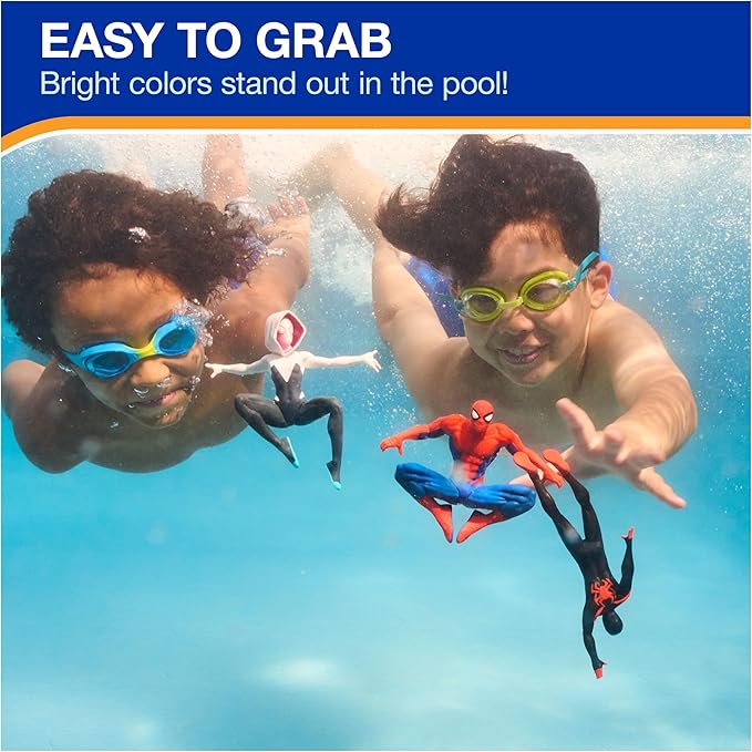 SwimWays Marvel Spider-Man Dive Character 3-Pack, Swimming Pool Accessories & Kids Pool Toy, Spiderman Toys, Weighted Figures, Marvel Pool Party Favors & Games for Kids Ages 5 & Up