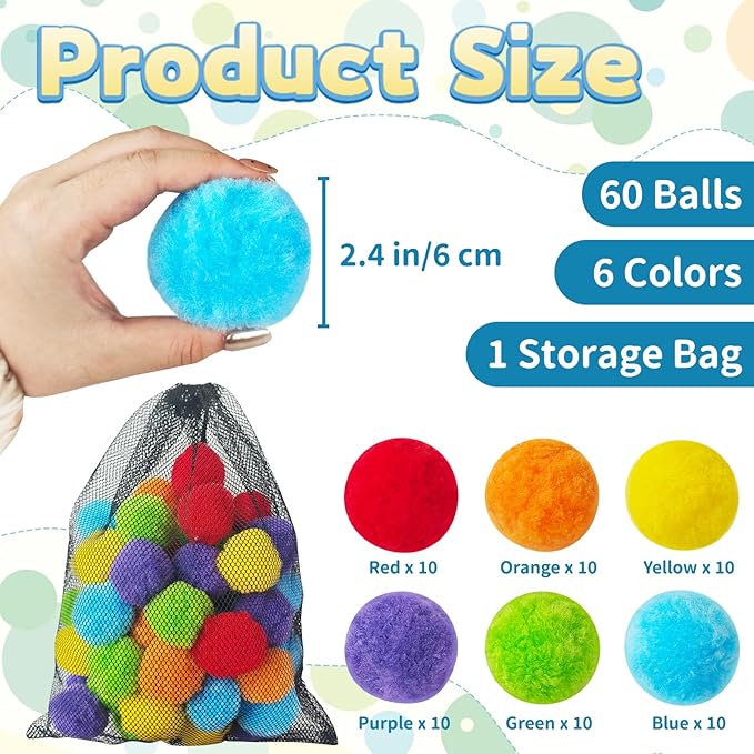 60 Pcs Reusable Water Balloons,Soft Splash Balls for Outdoor Water Games,Beach Pool Party Supplies,Reusable Water Toys for Summer Fun and Family Activities