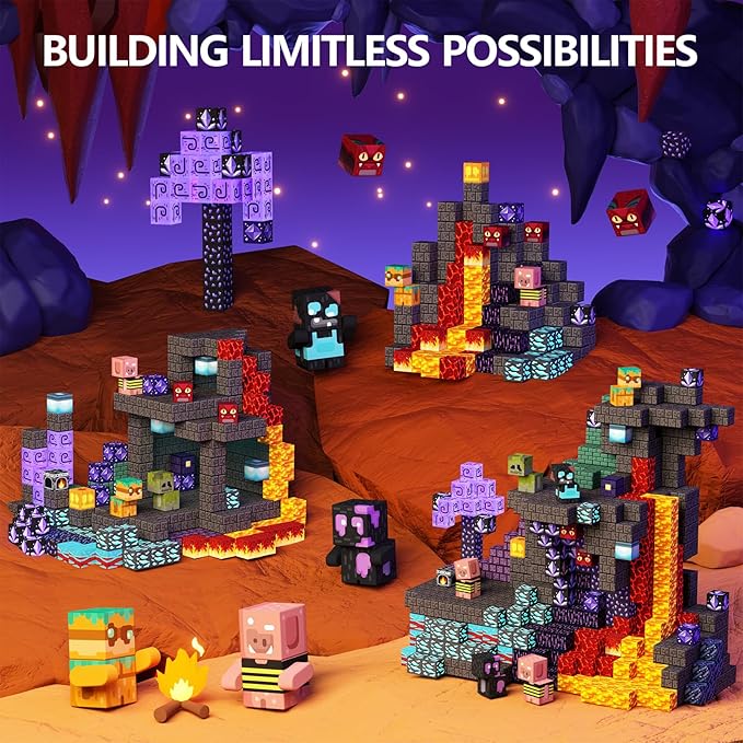 GobiDex 200PCS Magnetic Blocks Kids Building Toys for Boys Girls 3+, Game-Based Build MagWonder with Magnet Construction Toys, STEM Sensory Gift for Birthday