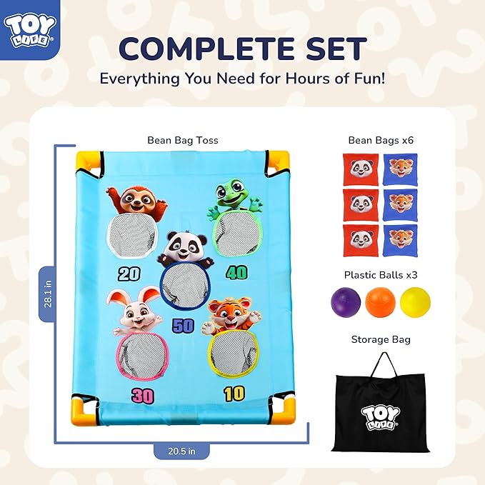 TOY Life Bean Bag Toss Game, Carnival Party Games, Cornhole Set for Kids Outdoor Games, Outside Toys for Kids Ages 4-8, Yard Outdoor Toys for Toddlers 3-5, Gifts for 3 4 5 6 7 Year Old Girls & Boys