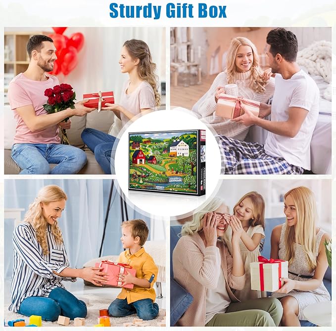1000 Piece Puzzle for Adults, Spring Farm Puzzles for Adults 1000 Piece, Landscape Jigsaw Puzzle 1000 Pieces, Jigsaw Puzzles with Exquisite Box 28x20IN