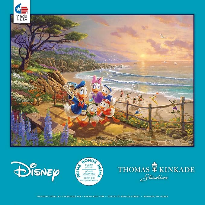 1000PC Thomas Kinkade Disney Dreams: A Ducky Day, Donald and Daisy