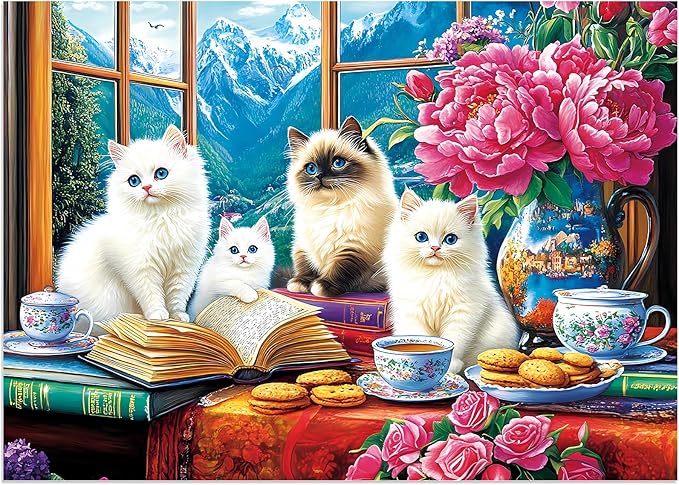 100 Piece Puzzles - Cute Ragdoll Cats Puzzles for Kids Ages 4-6 6-8 8-10, Large Piece Puzzle for Seniors for Elderly Activity for Adults Kids Puzzle Ages 5-8 Great Gift for Boys Girls