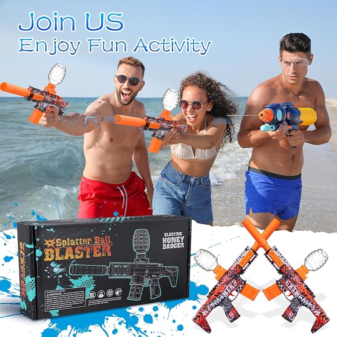 Splatter Blaster, Electric Auto Splatter Ball Toy, 10 Rs Per Seconds,50000+, 7.4V 500 mAh Rechargeable Batteries, Outdoor Activities Team Game Toy for Age 12+ Year Up