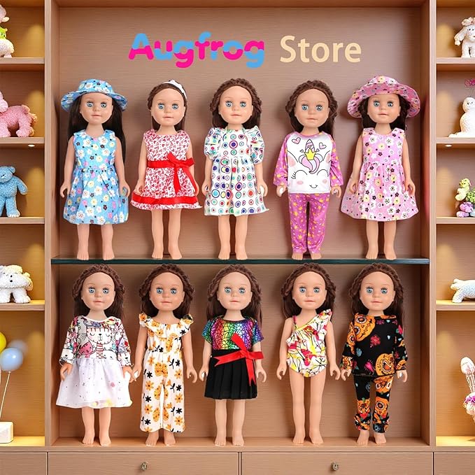 10 Sets of 18 Inch American Doll Clothes, Including 10 of Doll Clothing Dress Outfits for Gift Dolls, Birthday Gifts for Kids