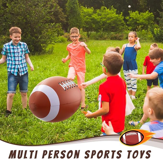 Lewtemi 2 Pcs 27 Inch Giant Inflatable Football for Gameday Party Favor Large Inflatable Sports Balls Jumbo Beach Balls for Football Birthday Christmas Party Decorations Outdoor Activity Gift