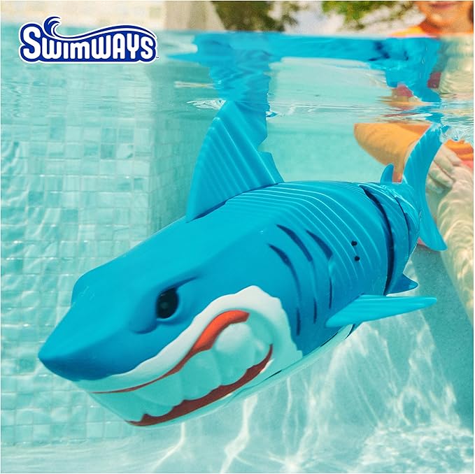 SwimWays Rainbow Reef Shark Toy, Finn Diesel Kids Shark Pool Toy and Swimming Accessory, Self-Activated Water Toys, Learn to Swim Pool Toys for Kids Ages 5 & Up (Batteries Included)