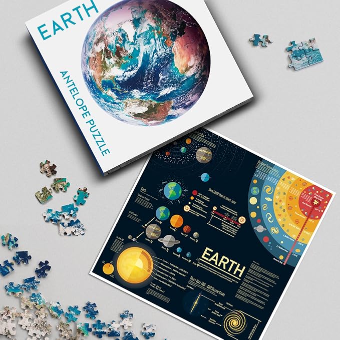 Antelope - 1000 Piece Puzzle for Adults, Space Earth Jigsaw Puzzles 1000 Pieces, Telescope Planet Close-up Round Puzzle, High Resolution, Matte Finish, No Dust Space Puzzle