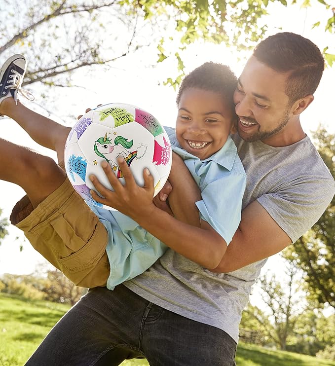 Unicorn Size 3 Kids Soccer Ball - Colorful Unicorn Ball for Boys and Girls, Indoor and Outdoor Sports Games