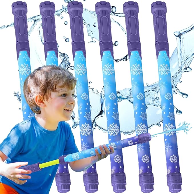 6 Pcs Snowflake Water Guns Bulk Party Favors for Kids 15.75" Water Squirters Blaster Shooters for Summer Swimming Pool Beach Birthday Gifts Supplies