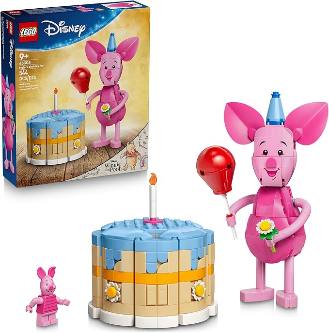LEGO Disney Piglet's Birthday Fun Building Toy - Winnie The Pooh Toy for Girls & Boys, Ages 9+ - Gift for Birthdays - Kids Room Decor - 43305