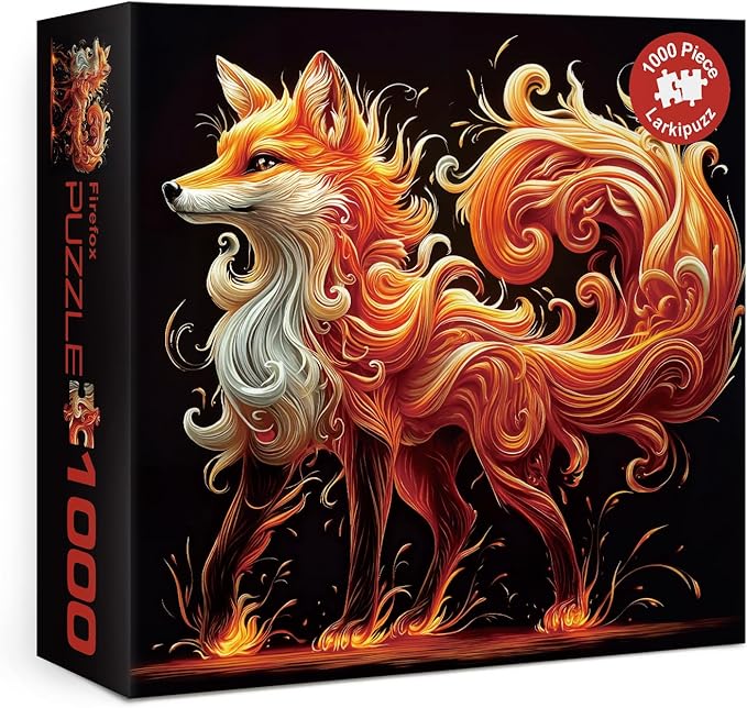 Art Fox Puzzles for Adults 1000 Pieces, Challenging Animal Jigsaw Puzzles, Difficult Hard Cute Red Puzzle