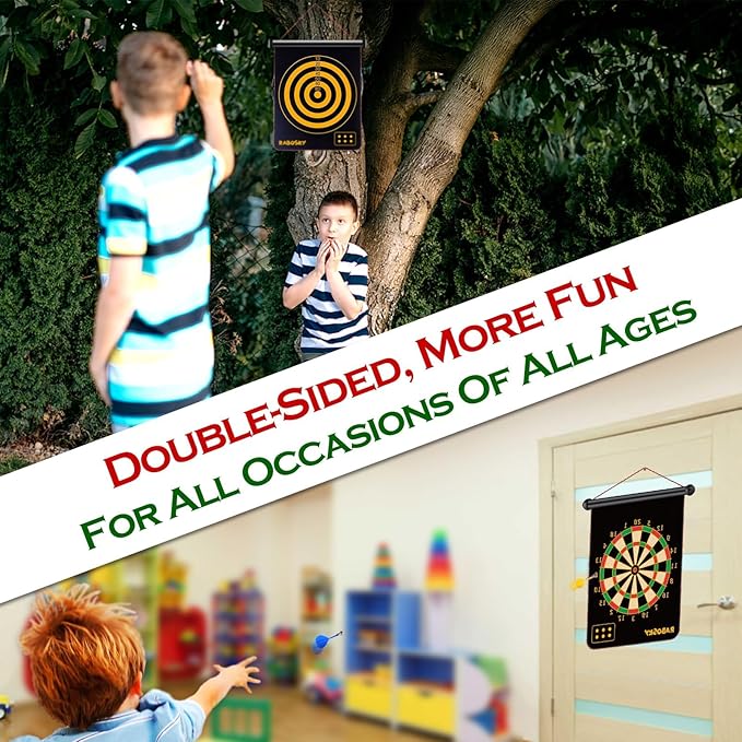 Magnetic Dart Board for Kids, Fun Toys Gifts for Boys 8 9 10 11 12 13 14 Years Old Teen Birthday Easter Valentine Christmas Stocking Stuffers Indoor Room Games, Magnet Dartboard Sets Double Sided