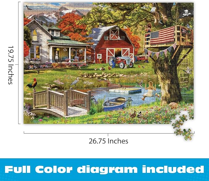 Buffalo Games - Country Clubhouse by Gary Walton 1000 Piece Jigsaw Puzzle for Adults with Full Color Poster