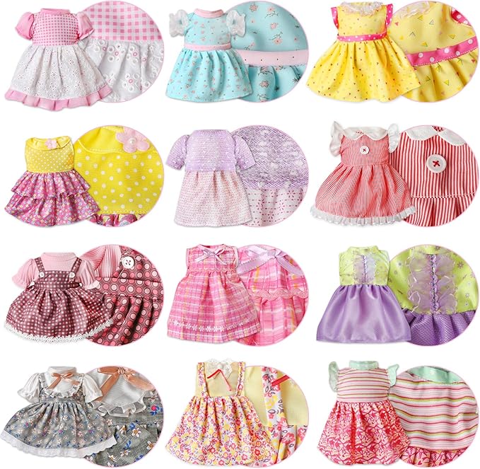Alive Baby Doll Clothes and Accessories - 10 Sets Girl Doll Clothes Dress for 12 13 14 15 Inch Dolls, Baby Doll Clothes - Dolls Outfits Accessories with Hairpin & Underwear 22 Pcs for Girls Gift
