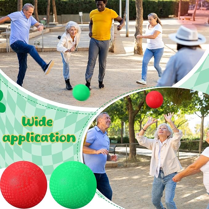 Dodgeballs Inflatable Kickball with Hand Pump Playground Ball Rubber Handball Bouncy Balls for Outdoors Gym Camps Picnic
