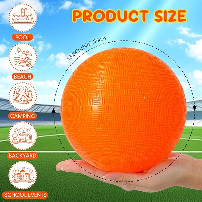 Macarrie 30 Pcs Playground Balls 6 Inches Dodgeball Kick Balls for Kids Adults Colorful Inflatable Balls Handballs Soccer Basketball Handball Games Camps Schools Outdoors