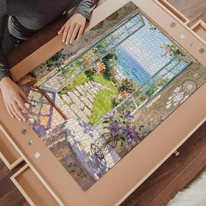 Jigsaw Puzzles 1000 Pieces for Adults Letters on Back Nature Landscape Puzzle Wall Decor Impossible Puzzle Gift for Valentine Friends Parents(27.56x19.7 Inch)