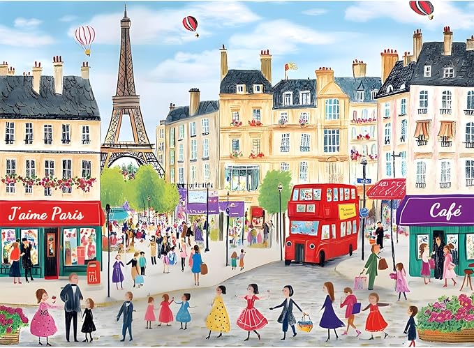500 Piece Puzzles for Adults Paris Puzzles Jigsaw Puzzles 500 Pieces Tower Adult Puzzle Family Challenging Game Gift for Friends 20.5x15IN