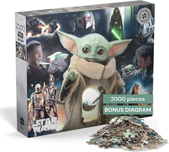 Grogu’s Journey Star Wars™ 2000 Piece Puzzle – Buffalo Games Silver Select Premium Jigsaw Puzzle for Adults with Foil Accents, Reference Poster & Giftable Box