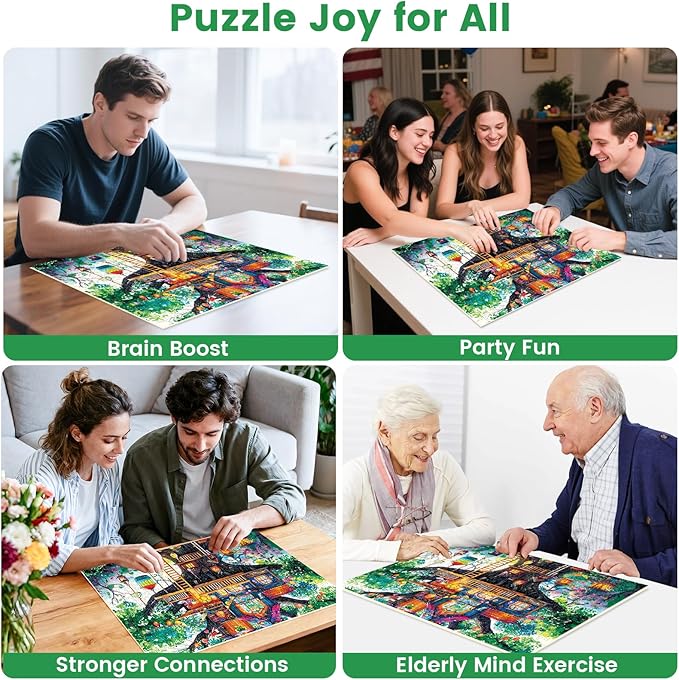 500 Piece Puzzle for Adult,Fantastical Treehouse Escape Puzzle for Adult Senior,Colorful Whimsical Art Style Jigsaw Puzzle 500 Piece,Challenging Family Game Gift for Friends Men Women Senior,20.5*15In