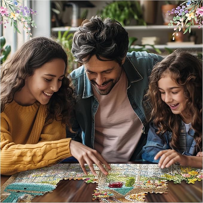 White Mountain 1000 Piece Jigsaw Puzzle Spring Kitchen Baking Scene Puzzle with Large Pieces Gift for Adults and Family 24" x 30" - Easter Baking