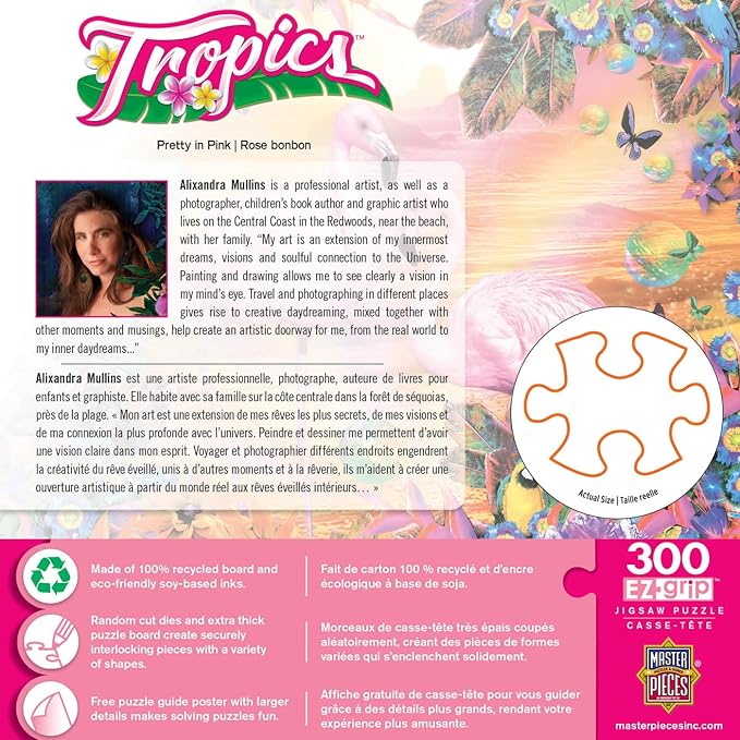 MasterPieces 300 Piece EZ Grip Jigsaw Puzzle - Pretty in Pink - 18"x24"