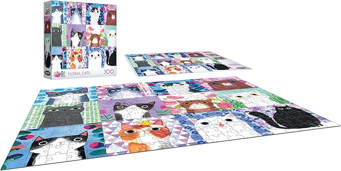 RoseArt - Planet Cat - Floral Cats - 300 Piece Jigsaw Puzzle for Adults