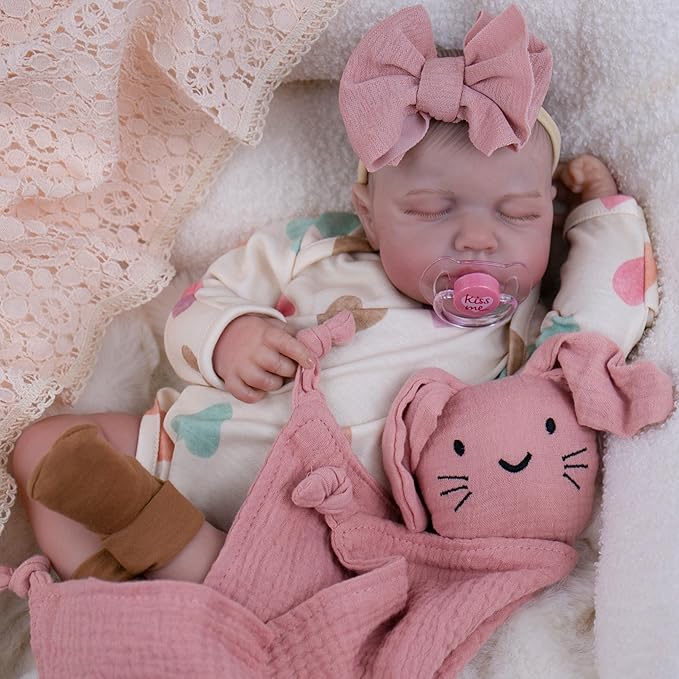 Milidool Realistic Reborn Baby Dolls - 20 Inch Cute Soft Vinyl Newborn Baby Doll Poseable Real Life Baby Dolls with Complete Accessories Toy for 3+ Years Old Girls Gifts, Pretend Play, Collection