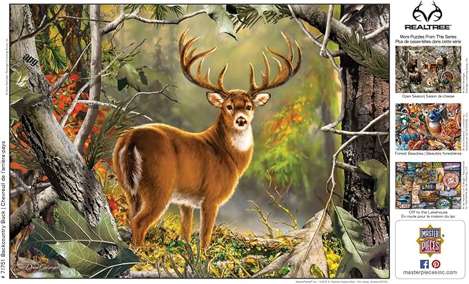 MasterPieces 1000 Piece Jigsaw Puzzle for Adults, Family, Or Youth - Backcountry Buck - 19.25"x26.75"