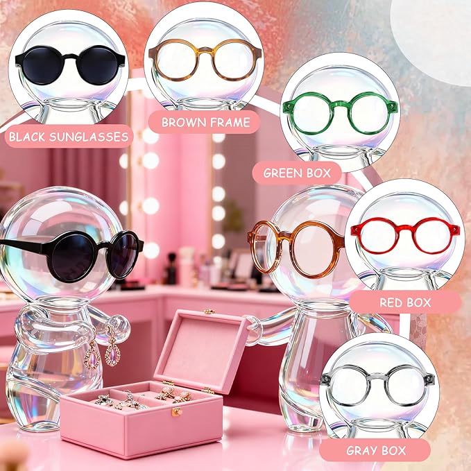 Set of 5 Mini Doll Glasses for 3.94-6.69 Inch (10-17 cm) Dolls, No Doll Include, Clear Lenses and Sunglasses, for Crafts, Dolls, Clothing Accessories