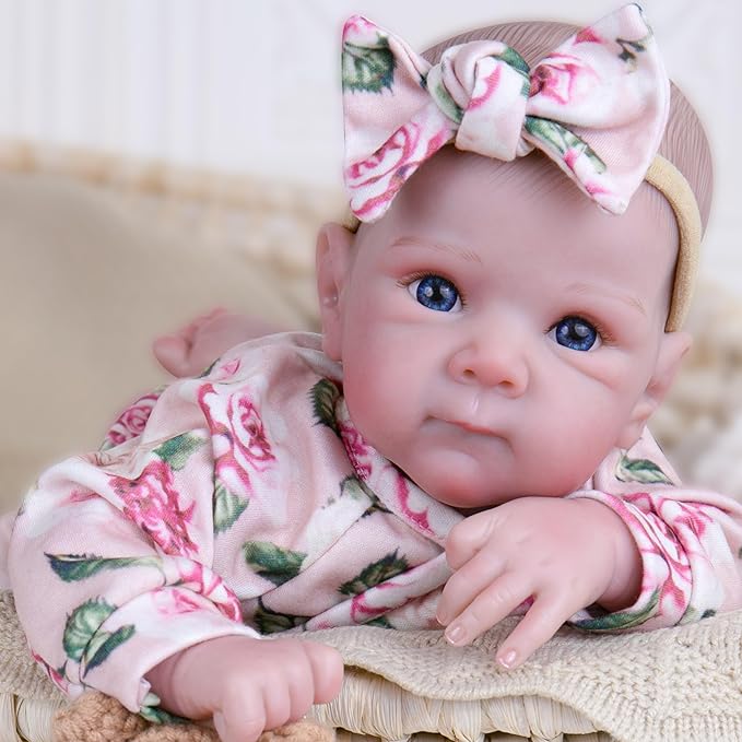 Milidool Realistic Reborn Baby Dolls Girl - 20 Inch Lifelike Real Life Newborn Baby Dolls with Poseable Body and Accessories for 3+ Year Old Girls Gifts, Pretend Play, Collection